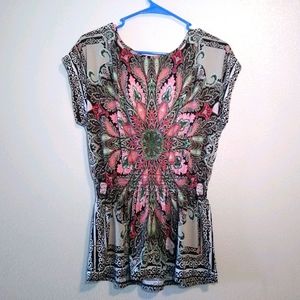Speechless Floral Sleeveless Blouse Size S